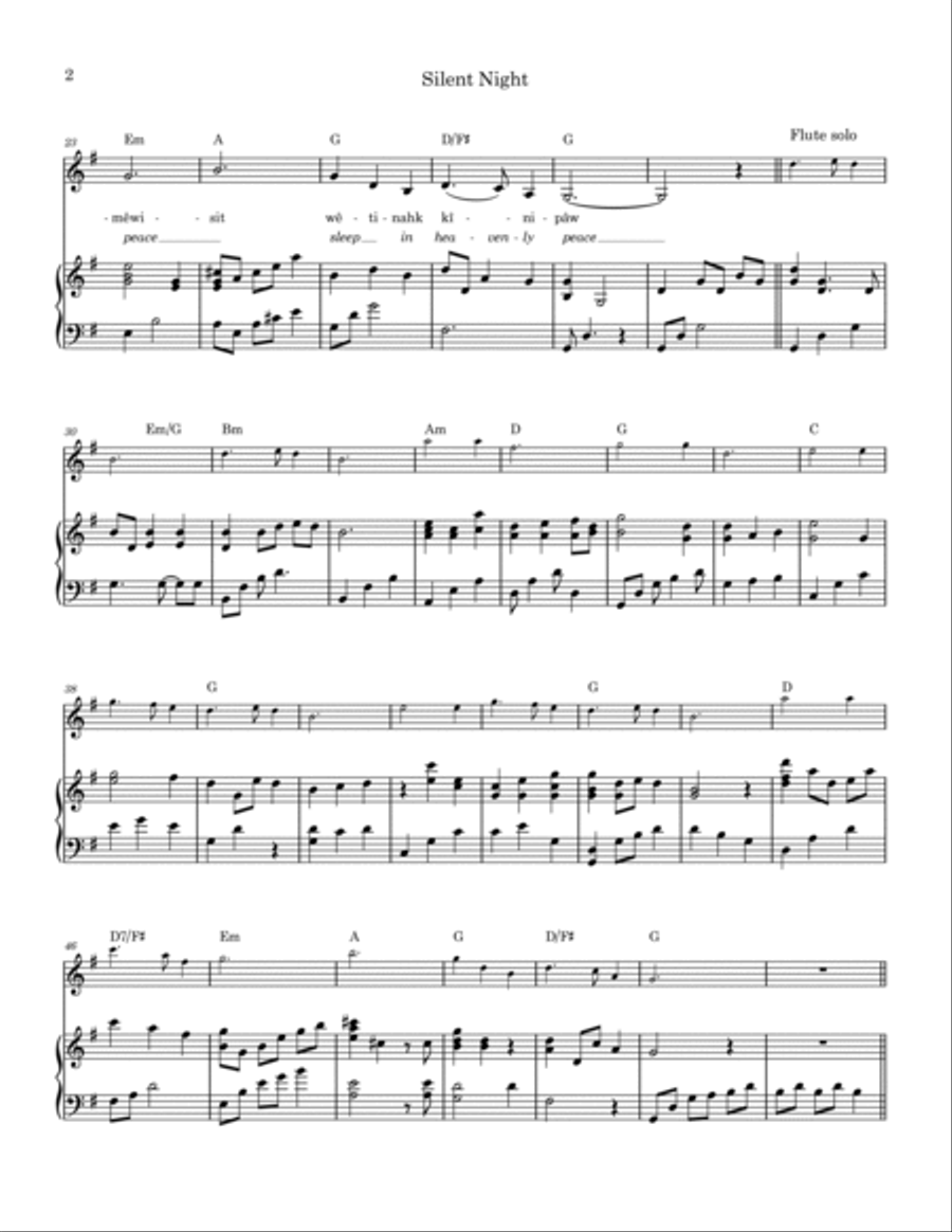 Silent Night Piano, Vocal, Guitar scores gallery preview page 2