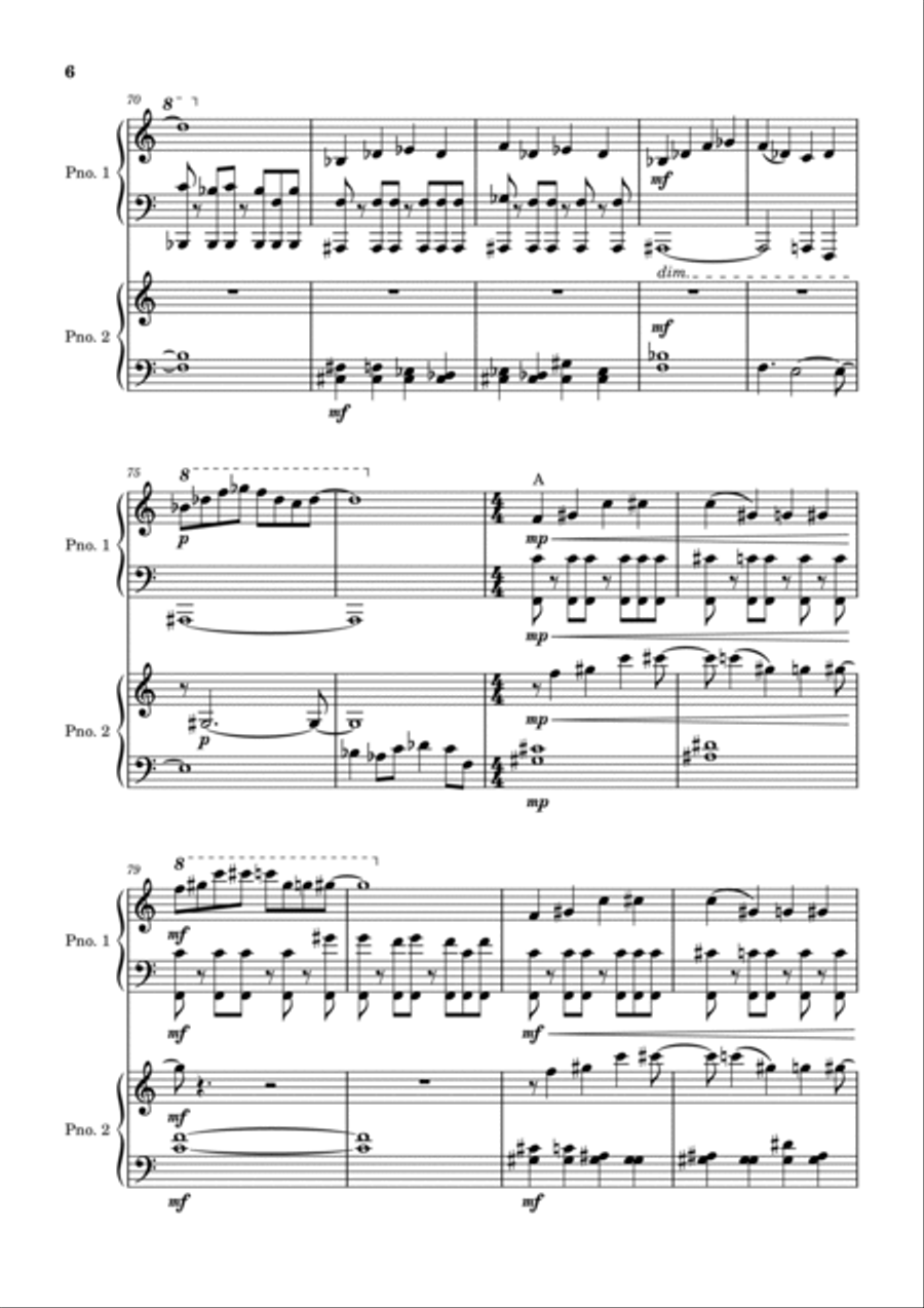 Bridge of Reflections - Movement 3 Allegro 2 Pianos, 4-Hands scores gallery preview page 6