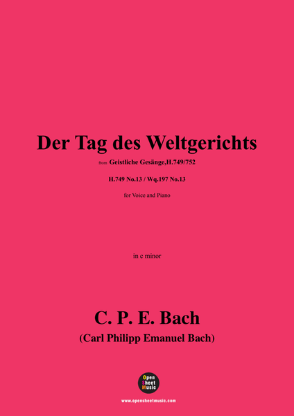 Der Tag des Weltgerichts,H.749 No.13(Wq.197 No.13),in c minor