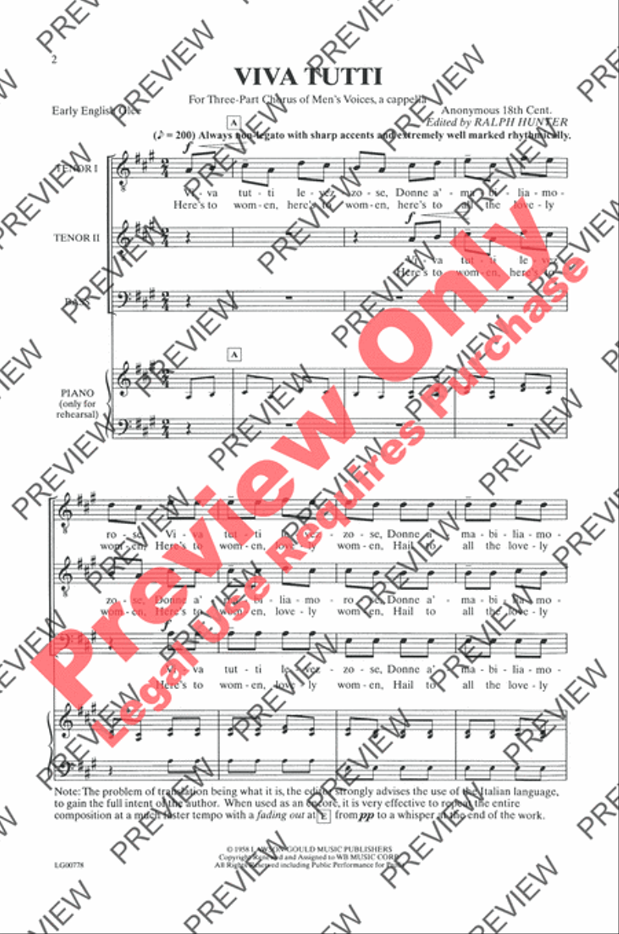 Viva Tutti Viva Tutti Men's Choir scores gallery preview page 2