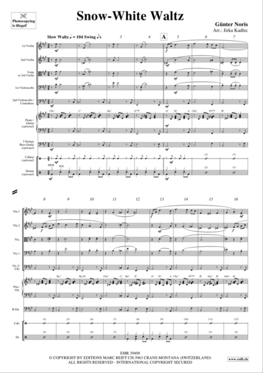 Snow-White Waltz Bass Guitar scores gallery preview page 2