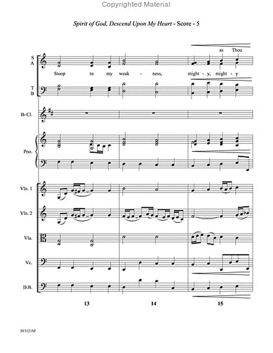 Spirit of God, Descend Upon My Heart - String Ensemble Score and Parts image number null