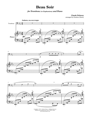 Beau Soir for Trombone or Euphonium and Piano