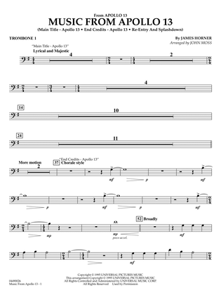Book cover for Music from Apollo 13 (arr. John Moss) - Trombone 1