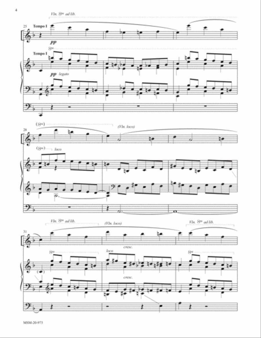 Prelude for Flute or Violin and Organ Flute scores gallery preview page 4