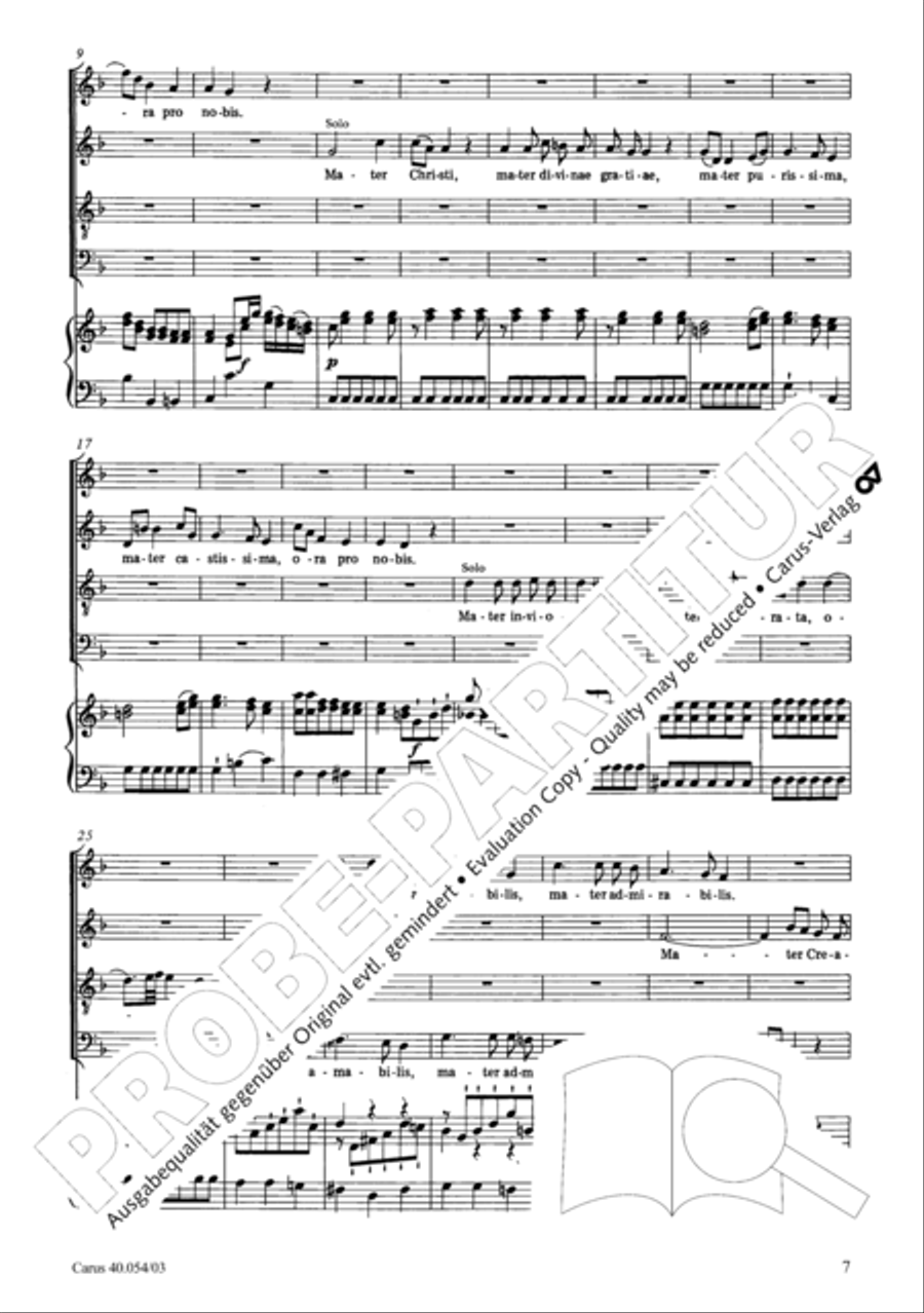 Litaniae Lauretanae B.M.V in B 4-Part scores gallery preview page 8
