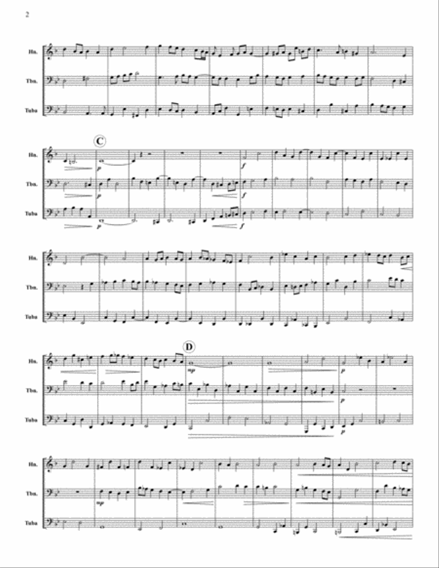 Fugue for Low Brass Trio Brass Trio scores gallery preview page 2
