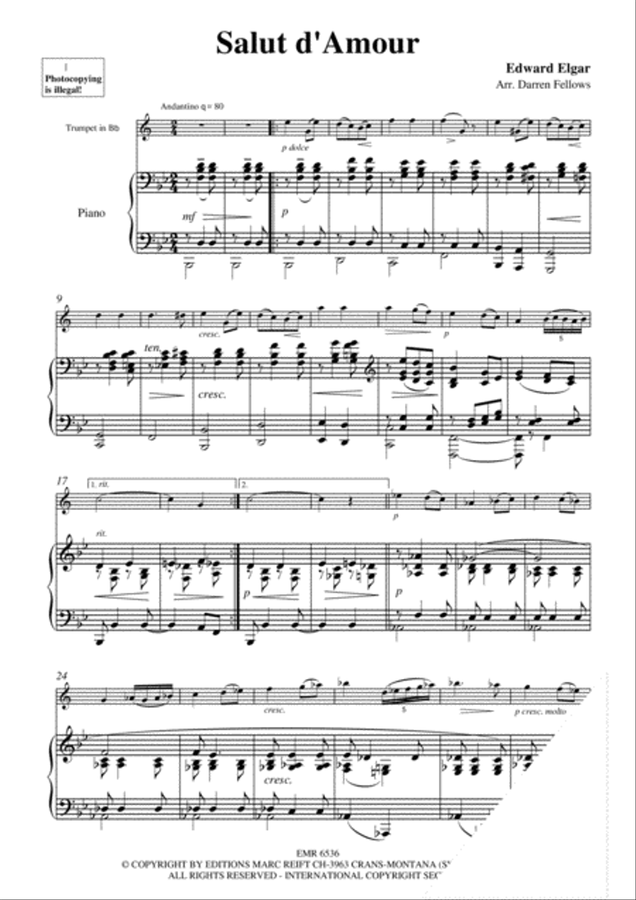 Salut d'Amour Trumpet Solo scores gallery preview page 3