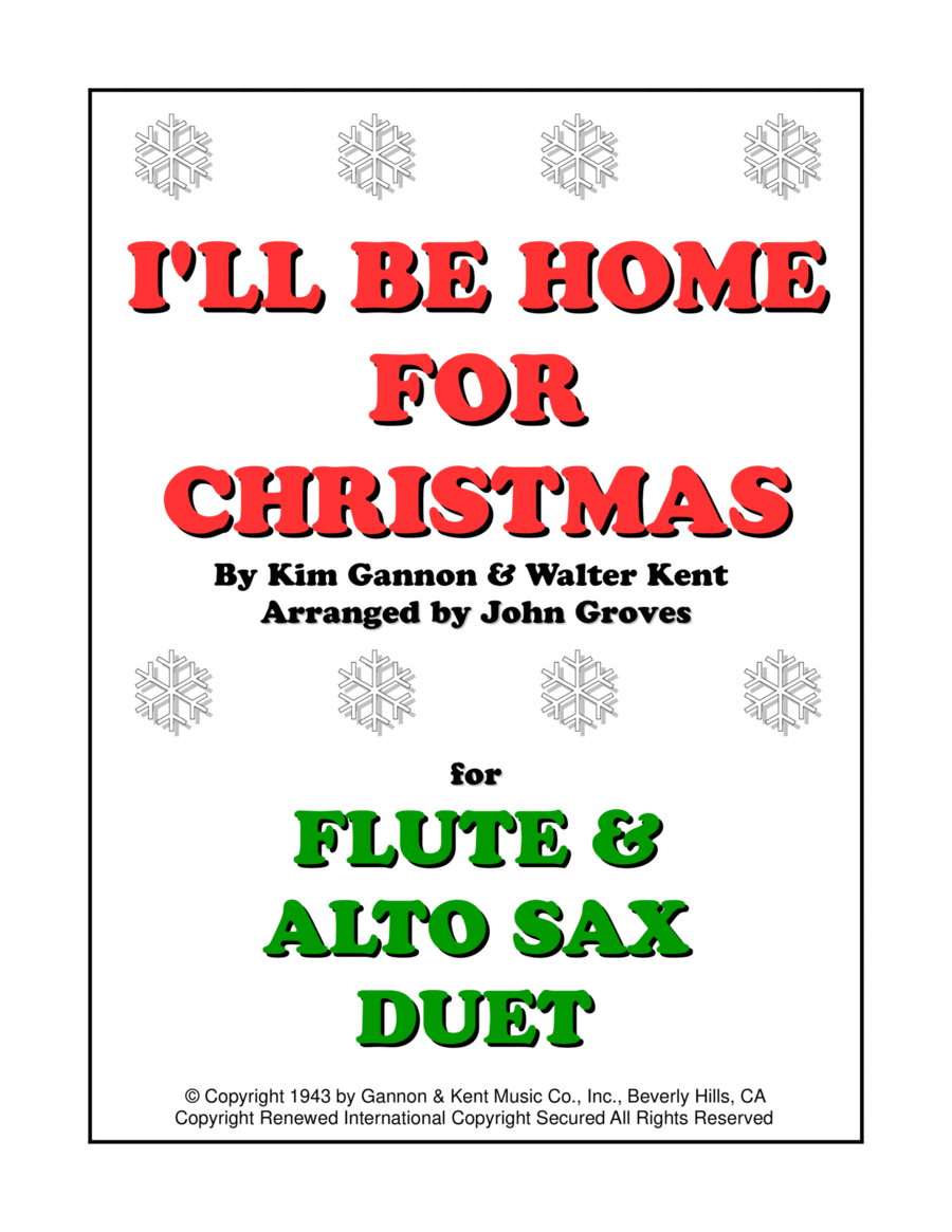 I'll Be Home For Christmas Woodwind Duet scores gallery preview page 1