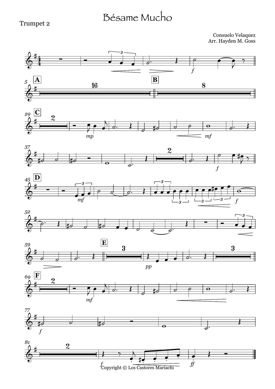 Besame Mucho Small Ensemble scores gallery preview page 4