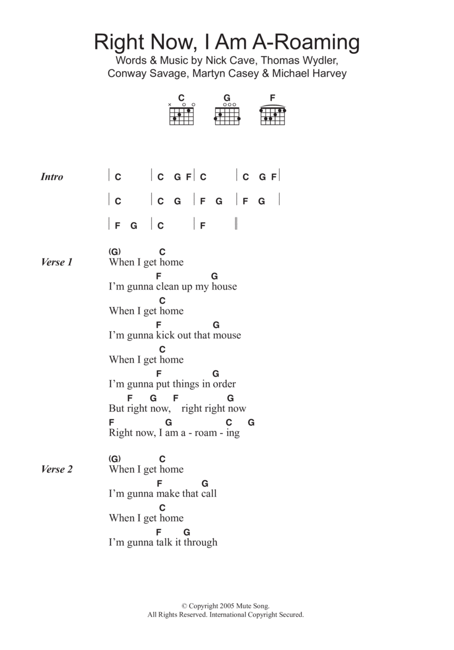 Right Now I'm A-Roaming Guitar scores gallery preview page 1