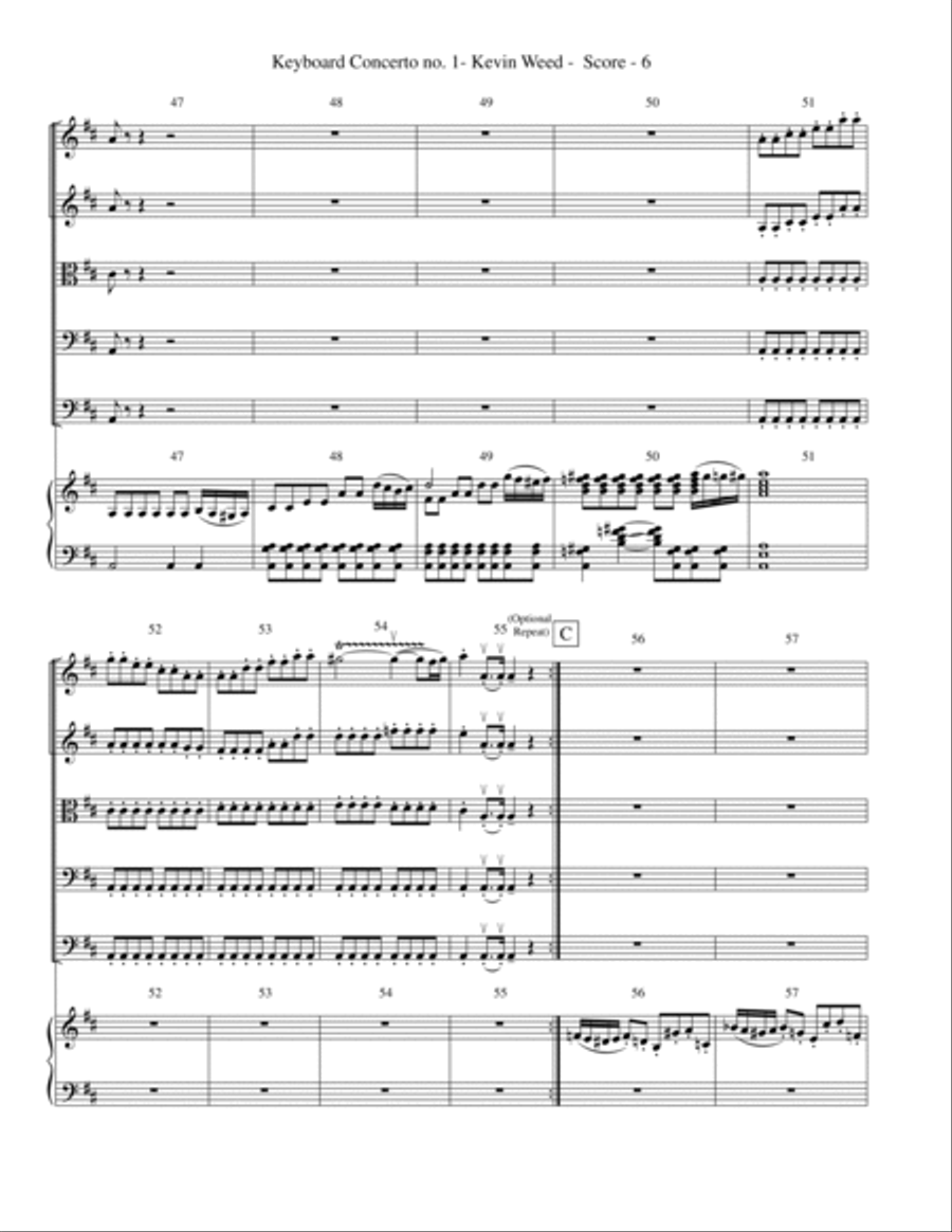 Keyboard Concerto 1 in D String Orchestra scores gallery preview page 6