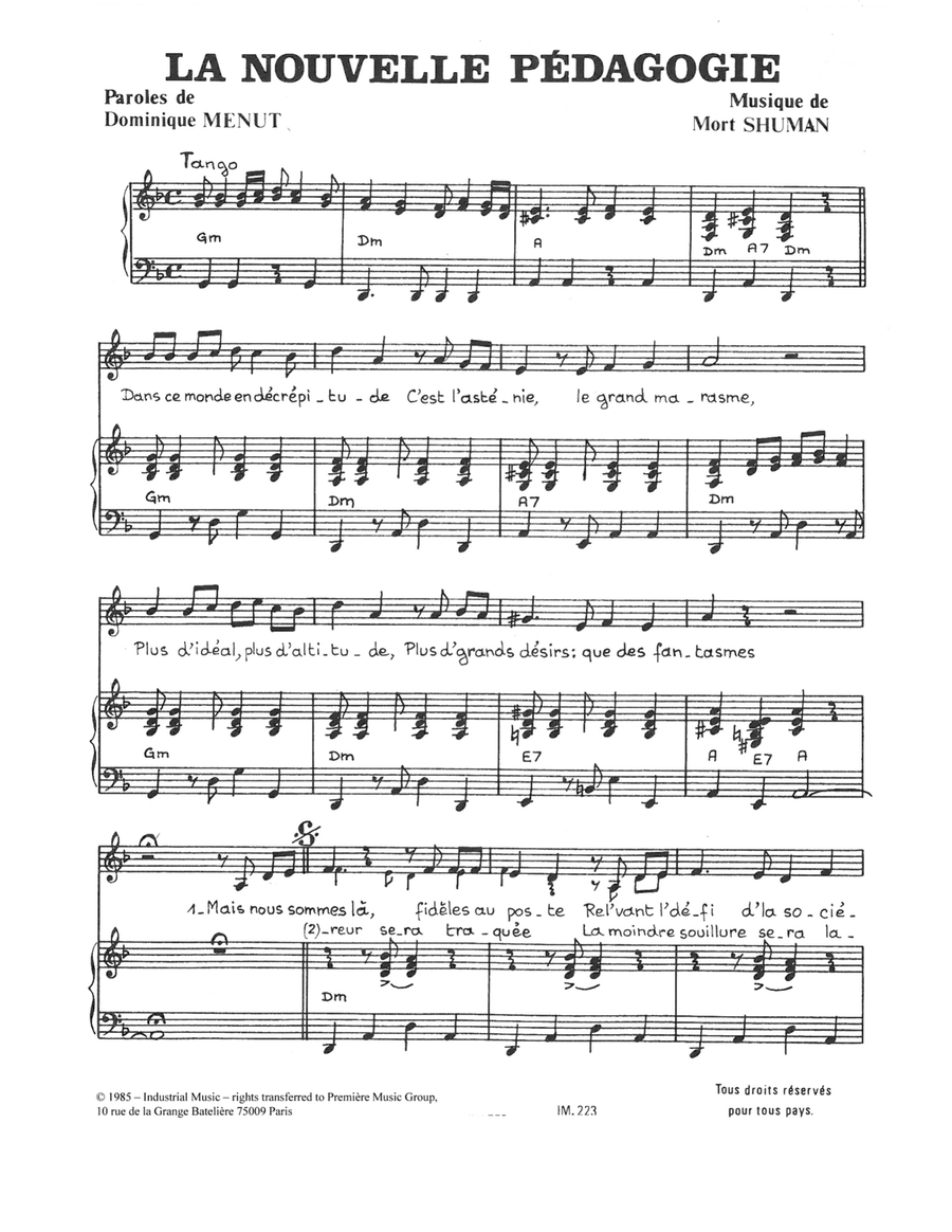 Nouvelle Pedagogie Piano, Vocal scores gallery preview page 1