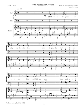 With Respect in Creation (SATB anthem)