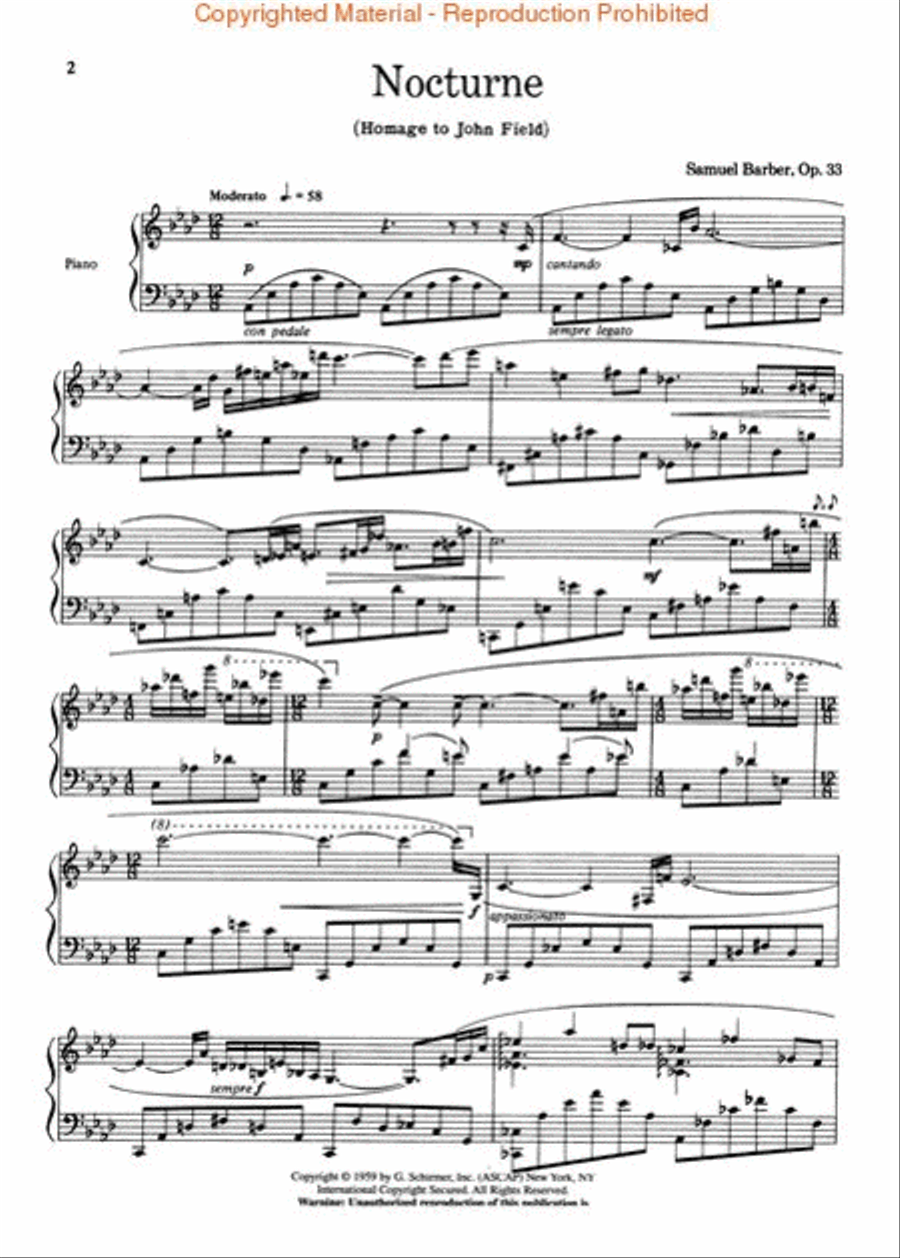 Nocturne Op. 33 – Homage to John Fields Piano Solo scores gallery preview page 2