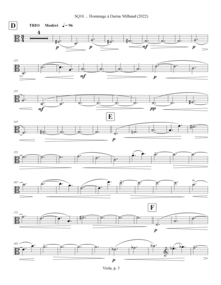 SQ18 ... Hommage à Darius Milhaud (2023) Viola part