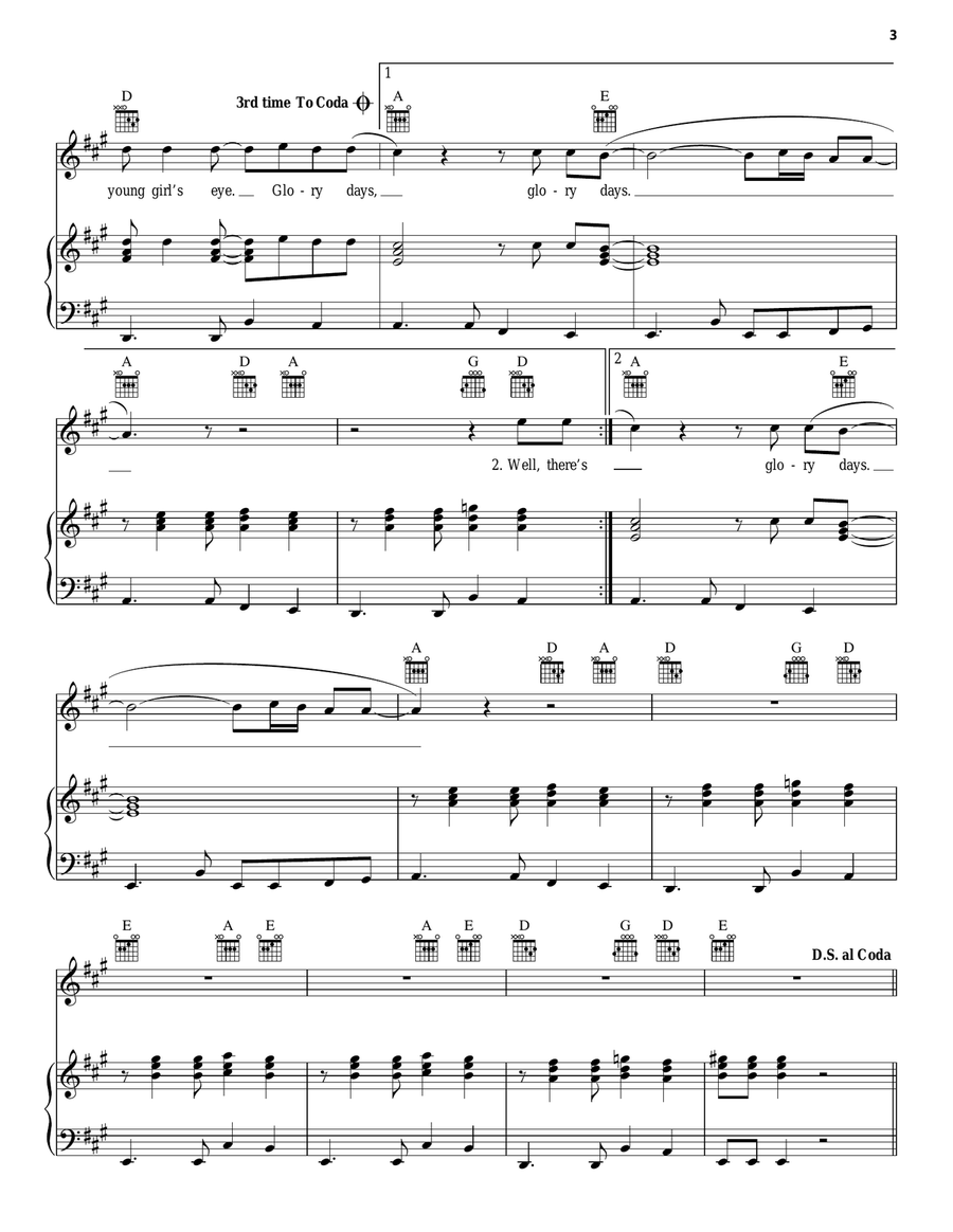 Glory Days Glory Days Acoustic Guitar scores gallery preview page 3