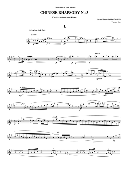 CHINESE RHAPSODY No.3 For Sona with Chinese traditional orchestra Op.46(1988) [parts] image number null