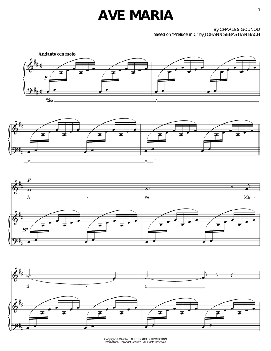Ave Maria Voice scores gallery preview page 1