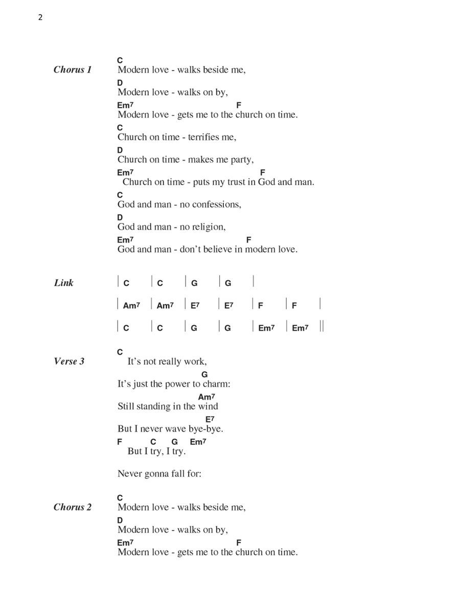 Modern Love Acoustic Guitar scores gallery preview page 2