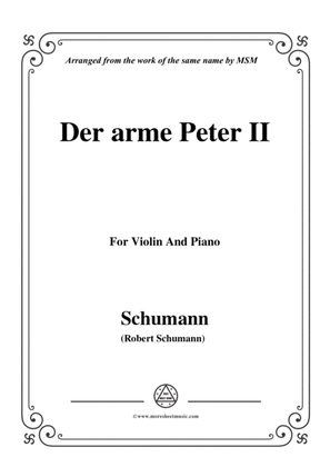 Book cover for Schumann-Der arme Peter 2,for Violin and Piano
