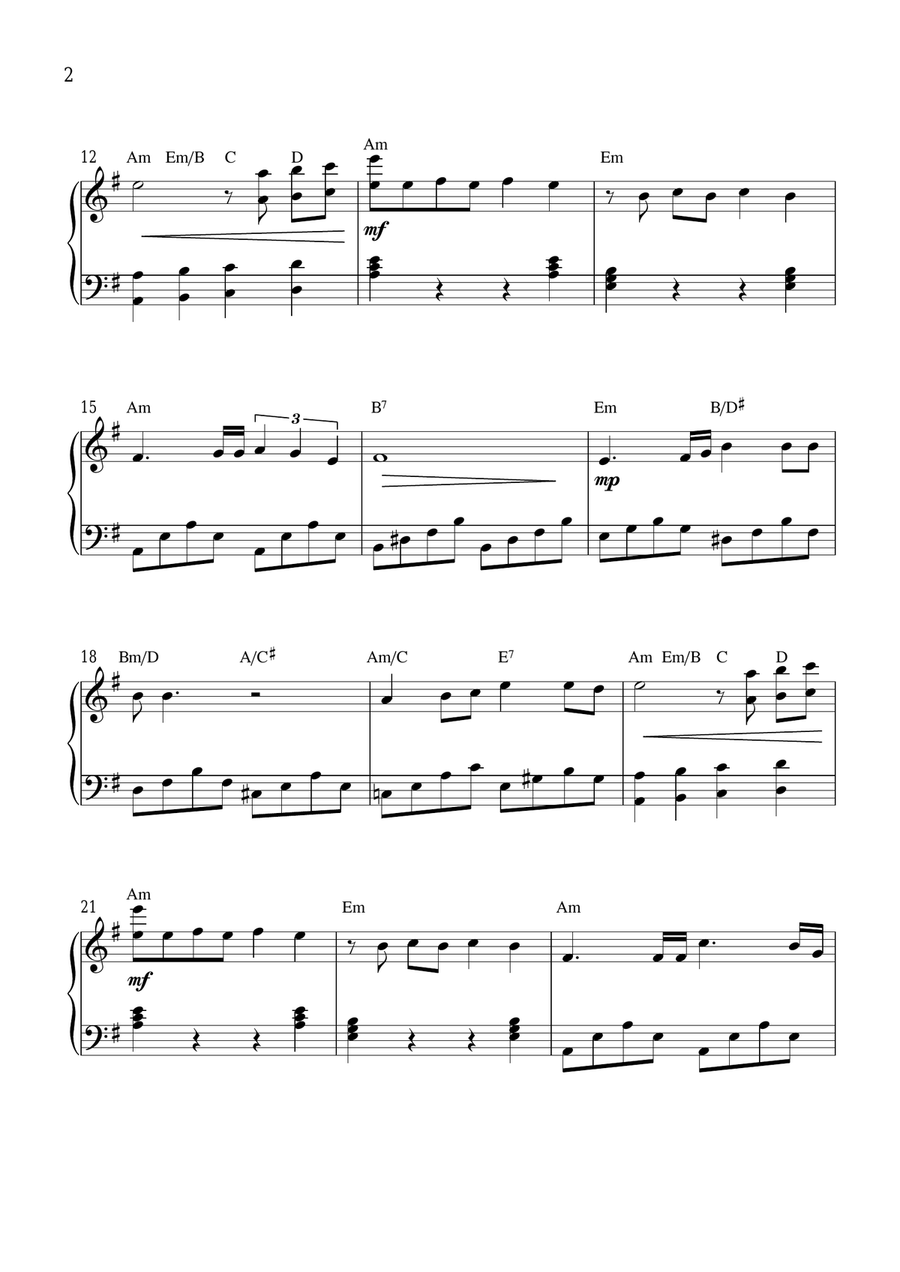Aunque Me Cueste La Vida Piano Solo scores gallery preview page 2