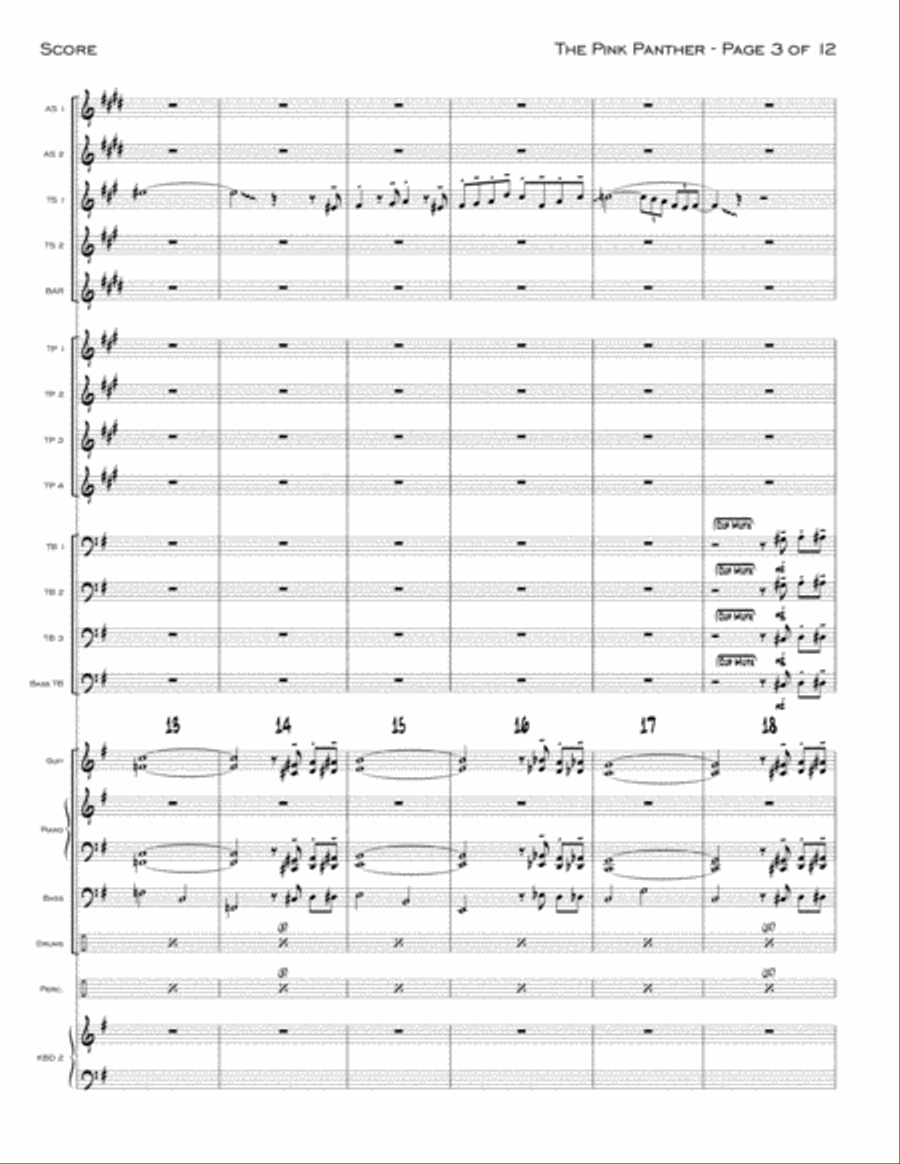 The Pink Panther from THE PINK PANTHER Jazz Ensemble scores gallery preview page 3