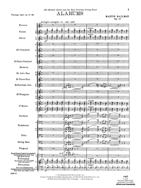 Alarums, Op. 27: Score