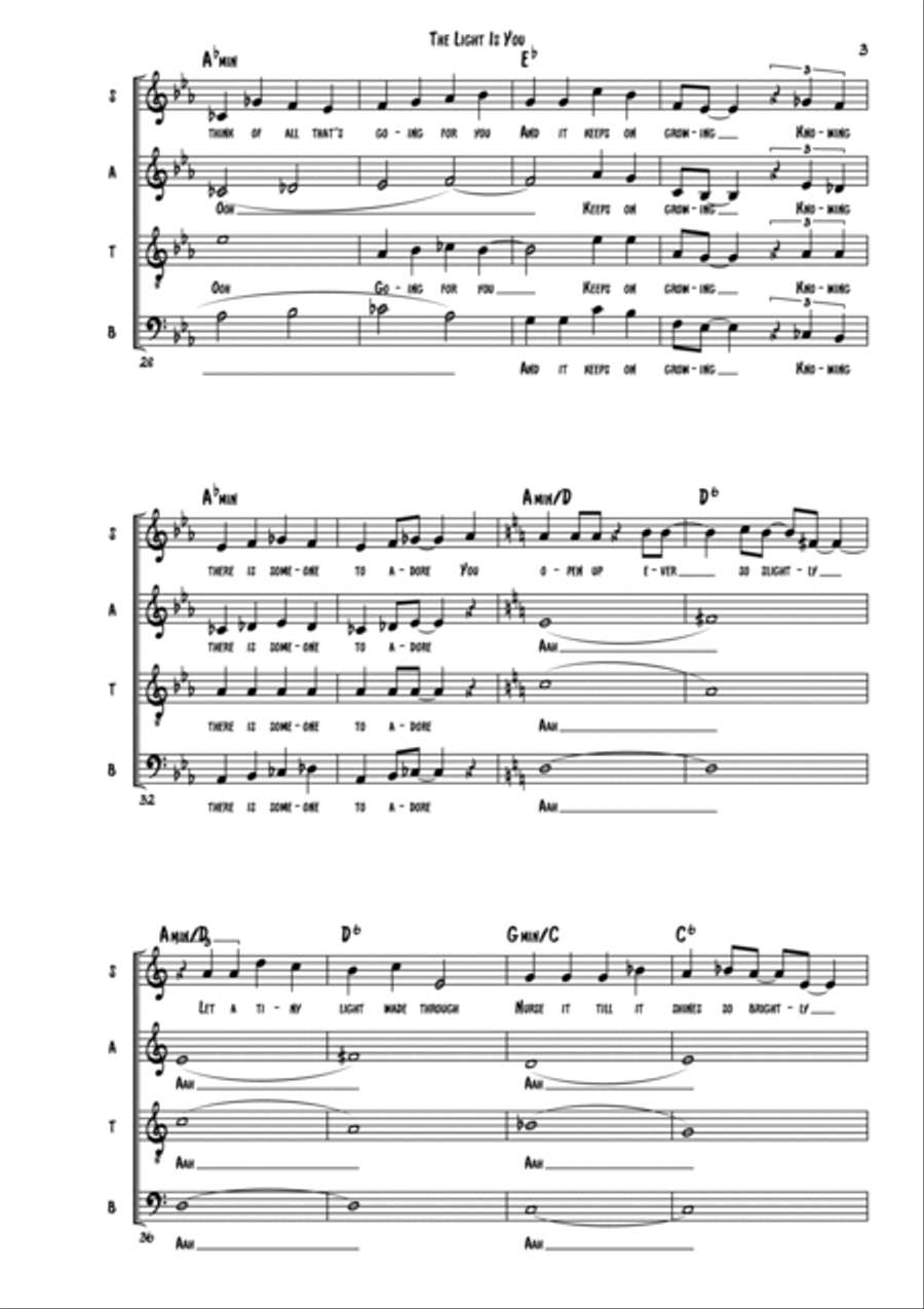 The Light Is You 4-Part scores gallery preview page 3