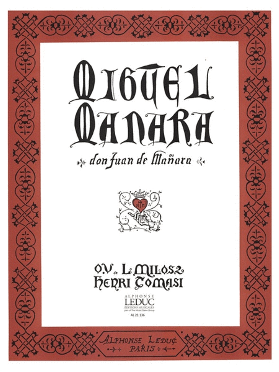 Miguel Manara (opera) Miguel Manara (opera) Collection / Songbook scores gallery preview page 1