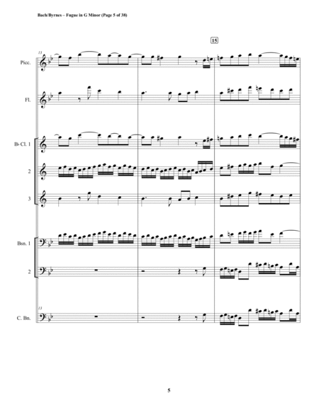 Fugue in G Minor, BWV 542 (Great) (Woodwind Octet) image number null