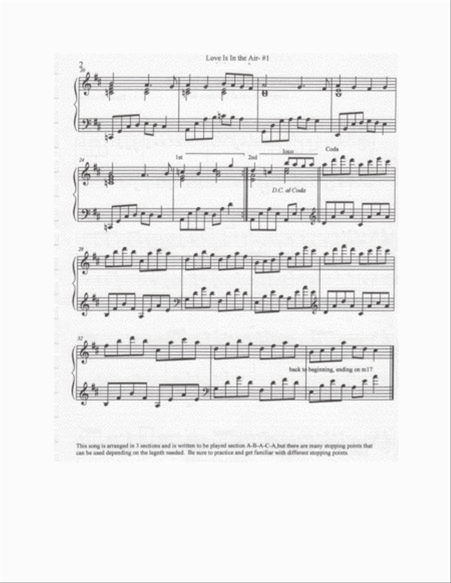 Love Is In the Air Piano Solo scores gallery preview page 2