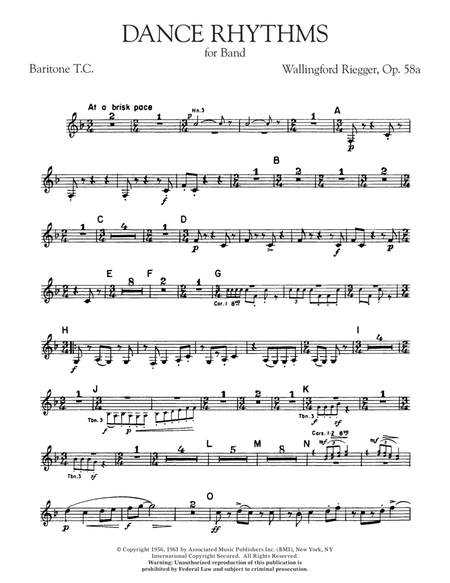 Dance Rhythms for Band, Op. 58 - Baritone T.C.