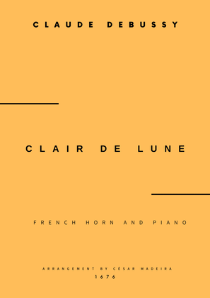 Book cover for Clair de Lune by Debussy - French Horn and Piano (Full Score and Parts)