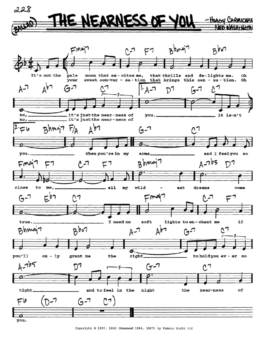The Nearness Of You Voice scores gallery preview page 1