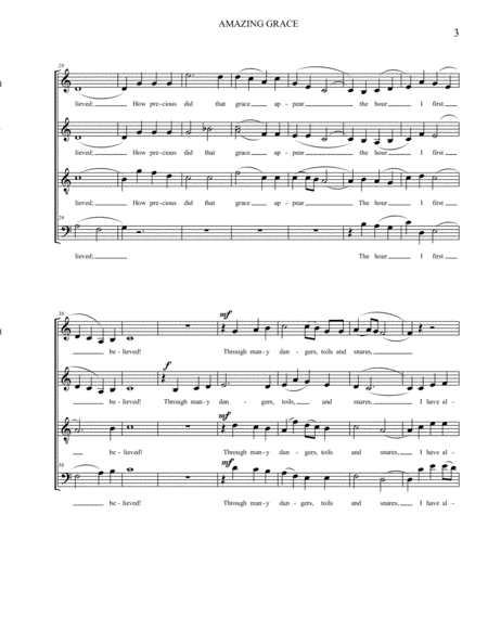 Amazing Grace for SATB image number null