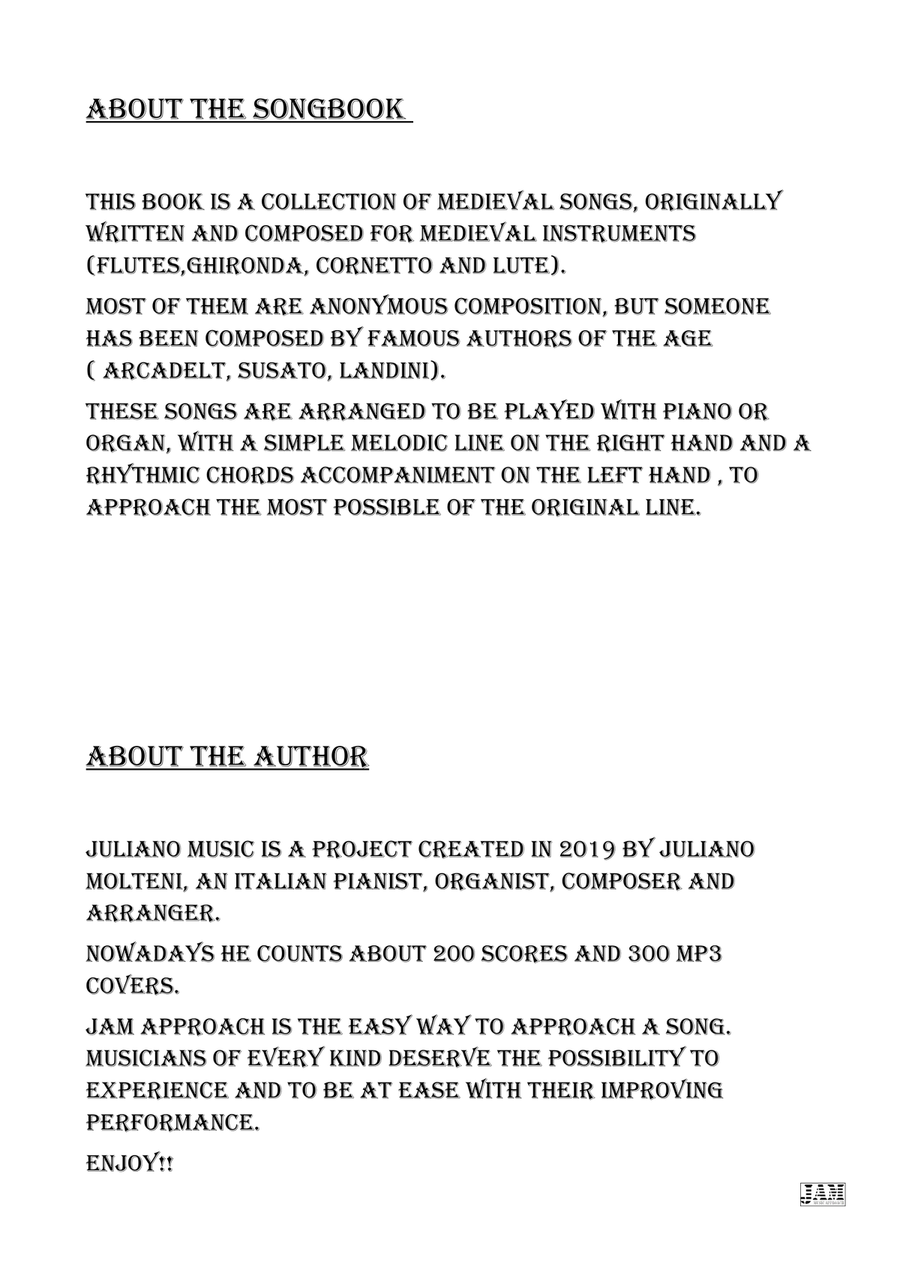 THE BEST OF MEDIEVAL SONGS - VOL.1 (PIANO & ORGAN ARRANGEMENT) Organ scores gallery preview page 3