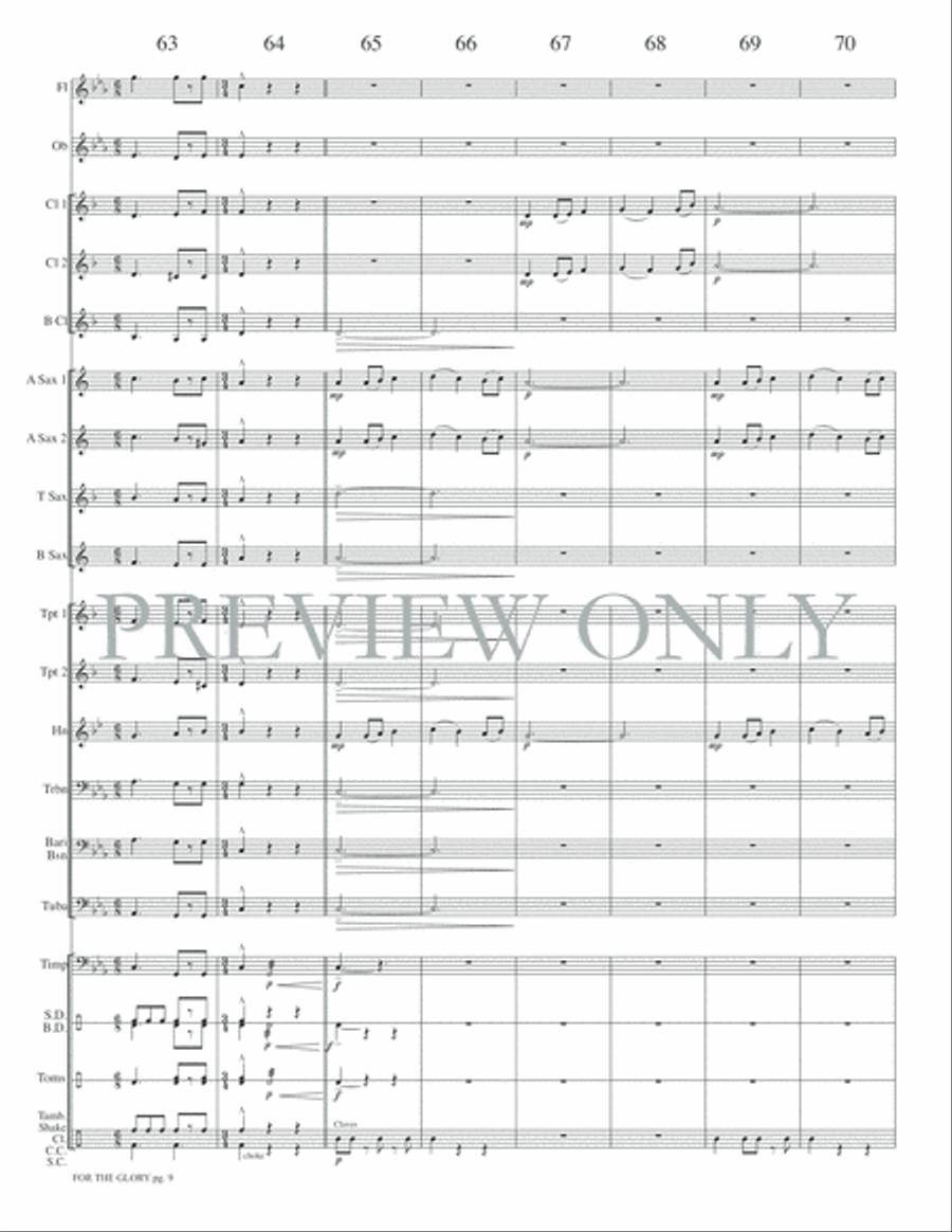 For the Glory For the Glory Concert Band scores gallery preview page 12