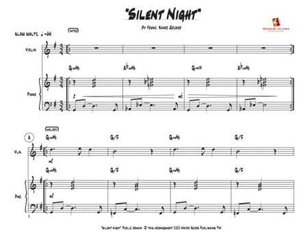 Silent Night - Violin & Piano - G Major image number null