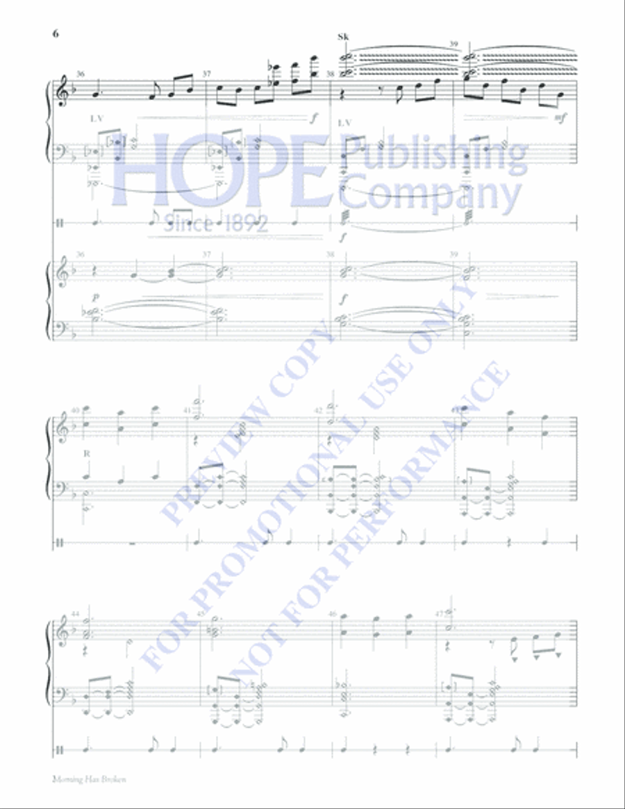 Morning Has Broken Morning Has Broken Handbell Choir scores gallery preview page 6