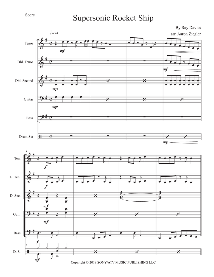 Supersonic Rocket Ship Supersonic Rocket Ship Percussion Ensemble scores gallery preview page 1