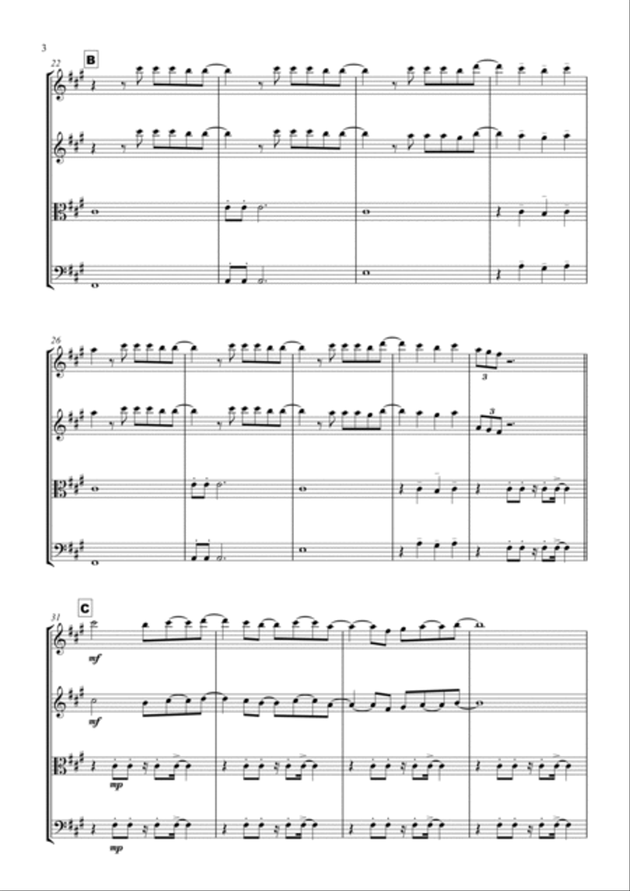 Bring Me To Life Bring Me To Life String Quartet scores gallery preview page 3