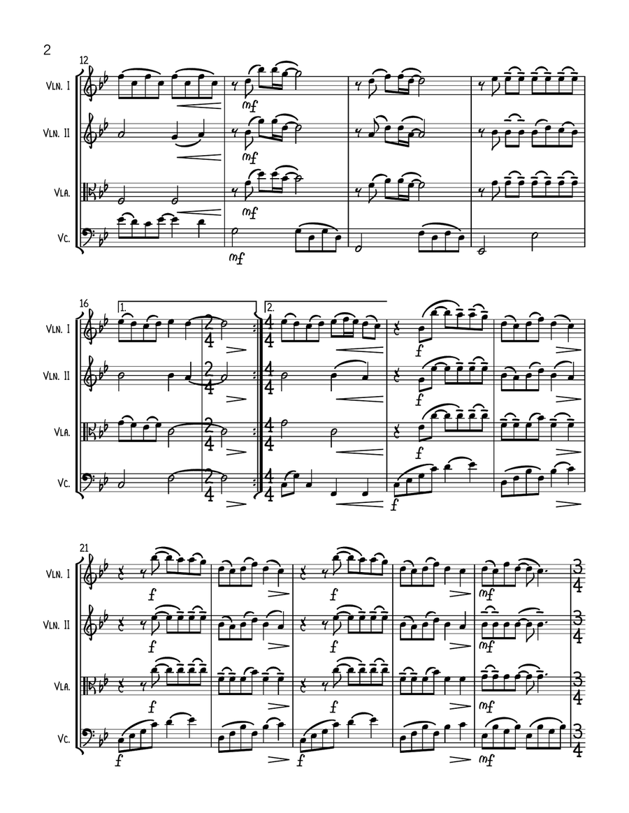 Somewhere Only We Know String Quartet scores gallery preview page 2