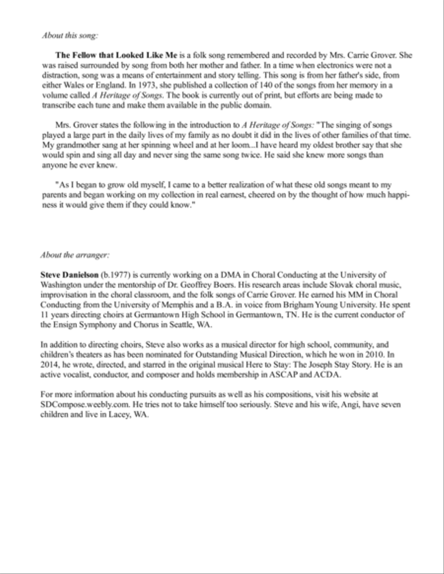 The Fellow That Looked Like Me, TTB, piano TTBB scores gallery preview page 2