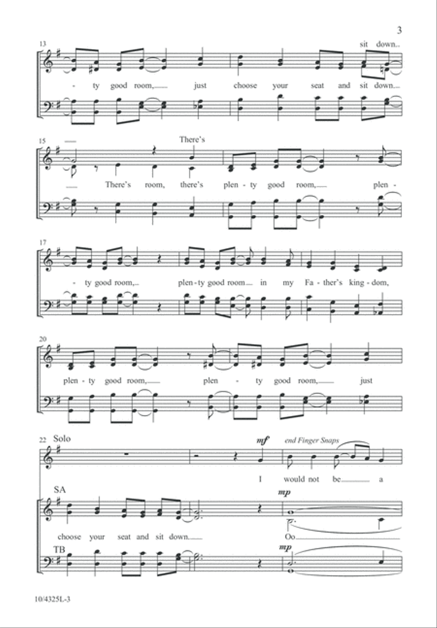 Plenty Good Room Plenty Good Room 4-Part scores gallery preview page 3