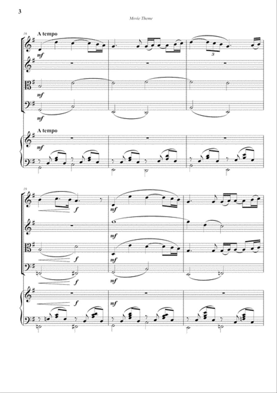 Movie Theme Movie Theme Piano Quartet scores gallery preview page 3