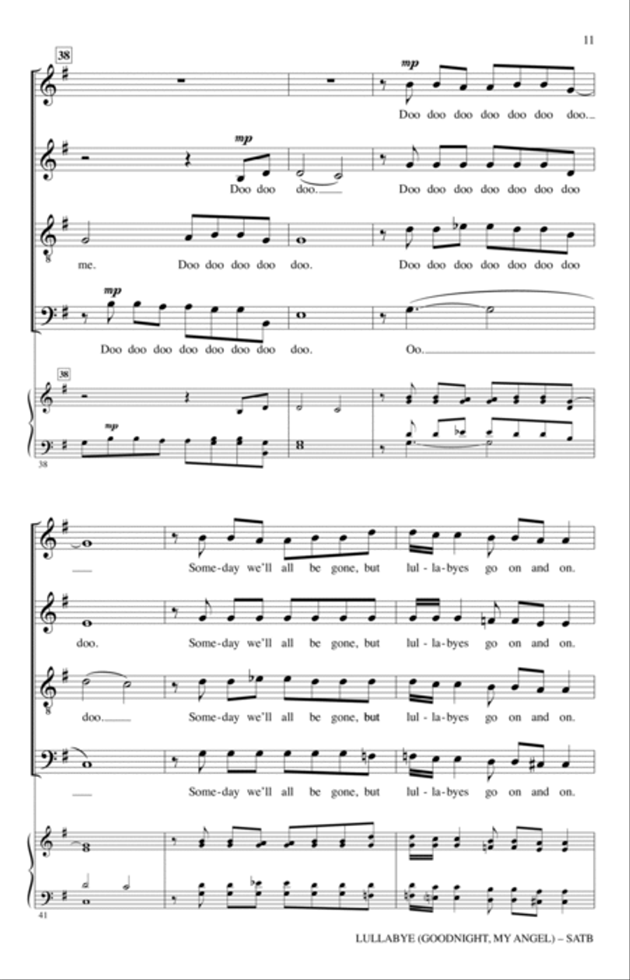 Lullabye (Goodnight, My Angel) (arr. Philip Lawson) 4-Part scores gallery preview page 10