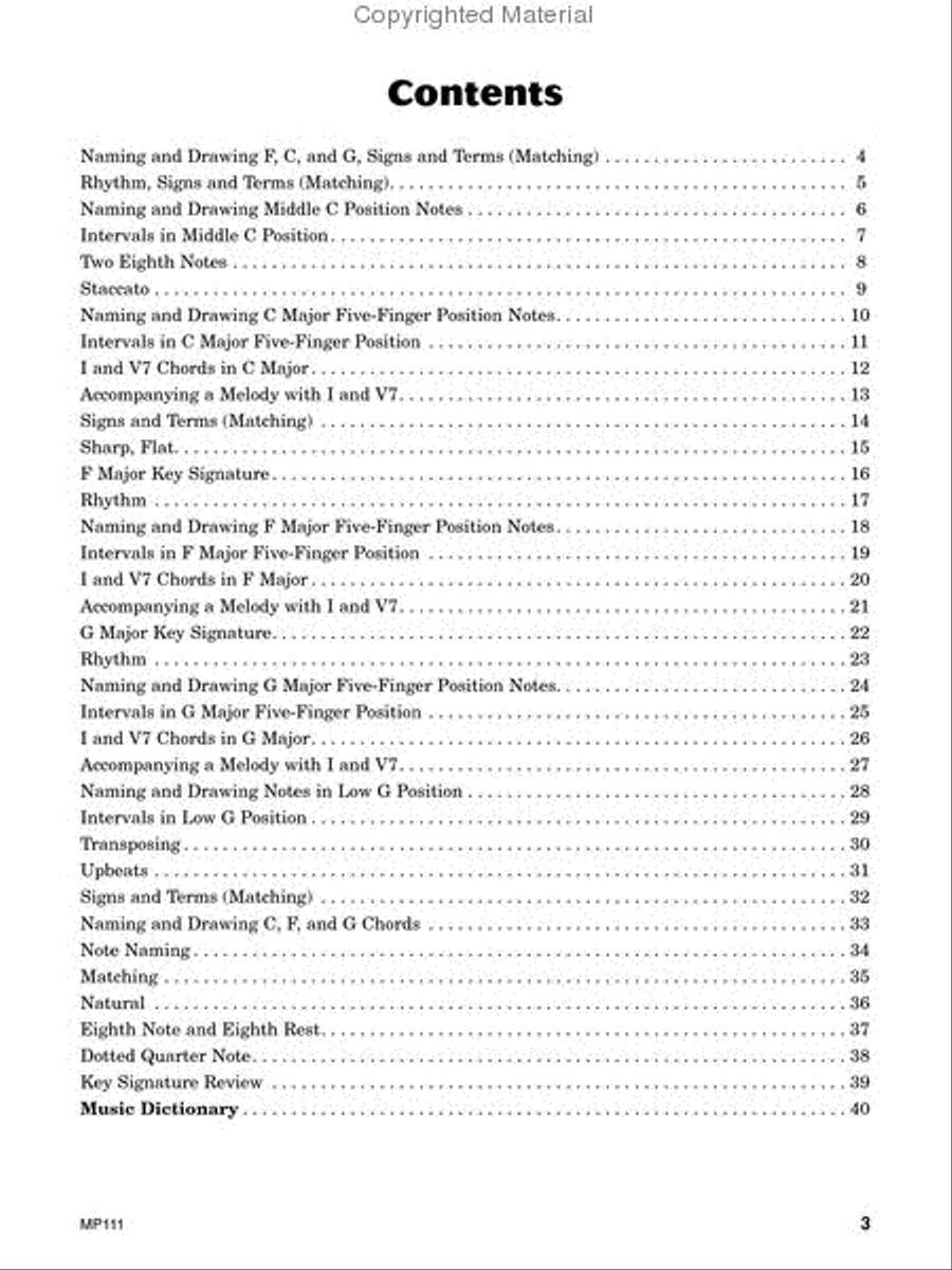 Piano Town, Theory - Level 1 Piano Method scores gallery preview page 2