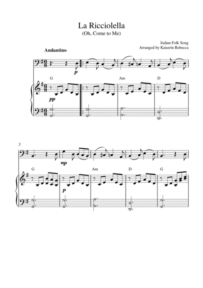 La Ricciolella (Oh, Come to Me) (cello solo and piano accompaniment) image number null