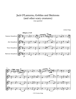 Jack O'Lanterns, Goblins and Skeletons (and other scary creatures) (sax quartet)
